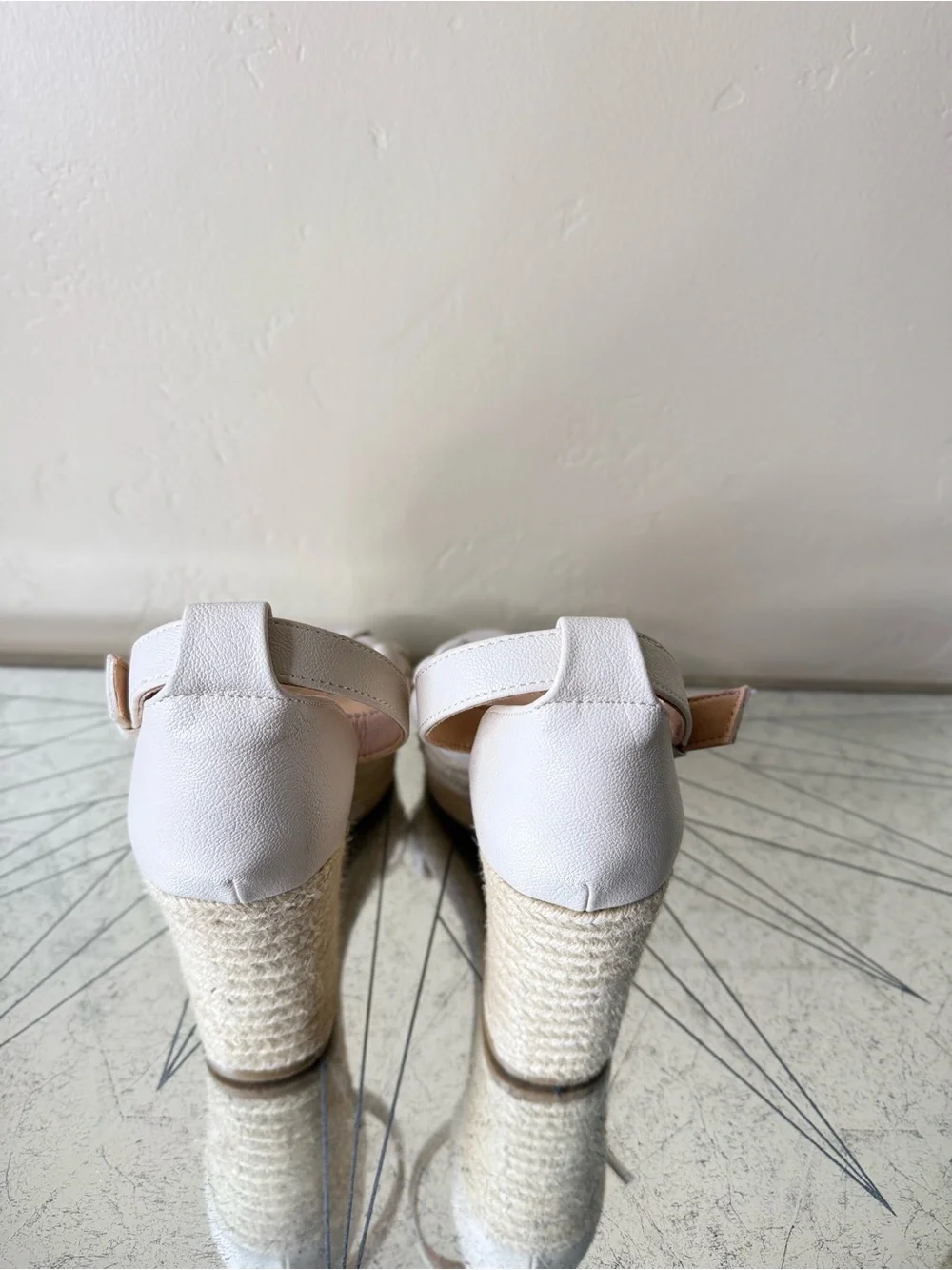 Oasis Society Braided Cream Espadrille Wedge Sandals 10 NWOT